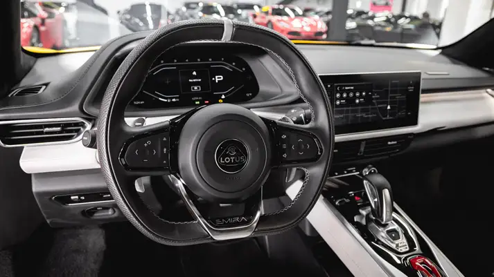 Lotus Emira rental dashboard view - mph club