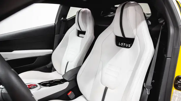 Lotus Emira rental side interior view - mph club