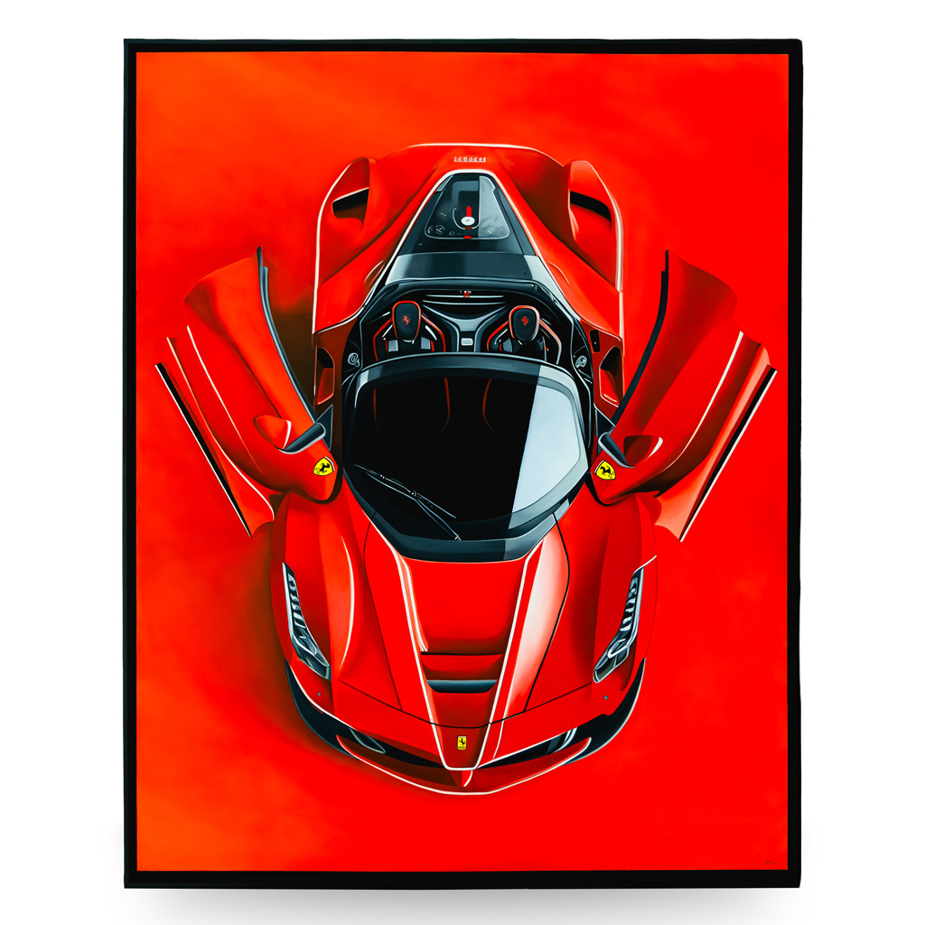 mph club art Billy Monsalve Duffy red sports car profile