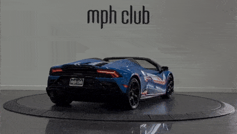 Blue on black Lamborghini Huracan EVO Spyder rental - mph club