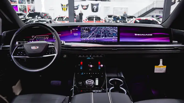 Cadillac Escalade ESV for rent dashboard view - mph club