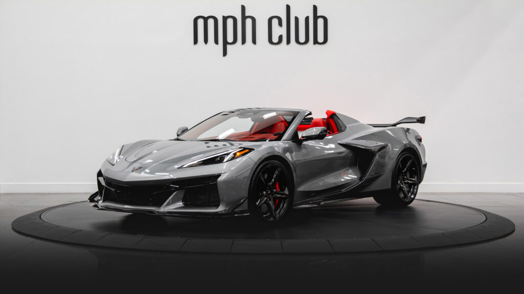 Grey Chevrolet Corvette Z06 rental profile view - mph club