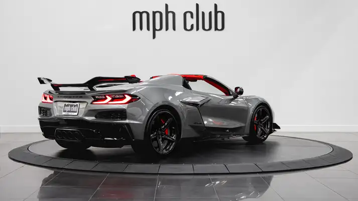 Grey Chevrolet Corvette Z06 rental rear view - mph club