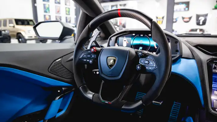 Lamborghini Temerario rental dashboard view - mph club