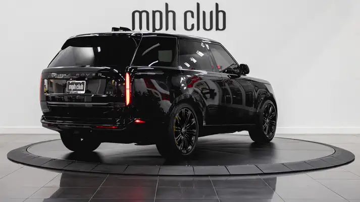 Black on brown Range Rover LWB rental rear view - mph club