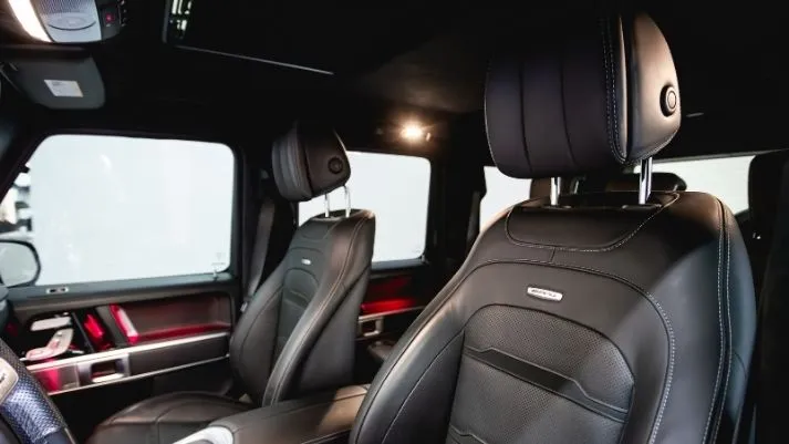 Grey Mercedes Benz AMG G63 SUV rental interior view - mph club
