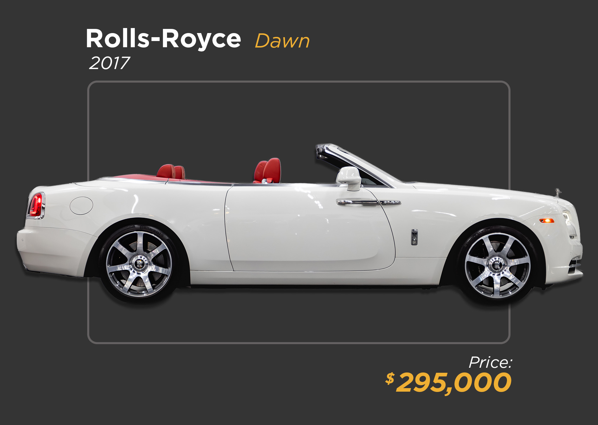 2017 white on red Rolls Royce Dawn for sale - mph club 295k