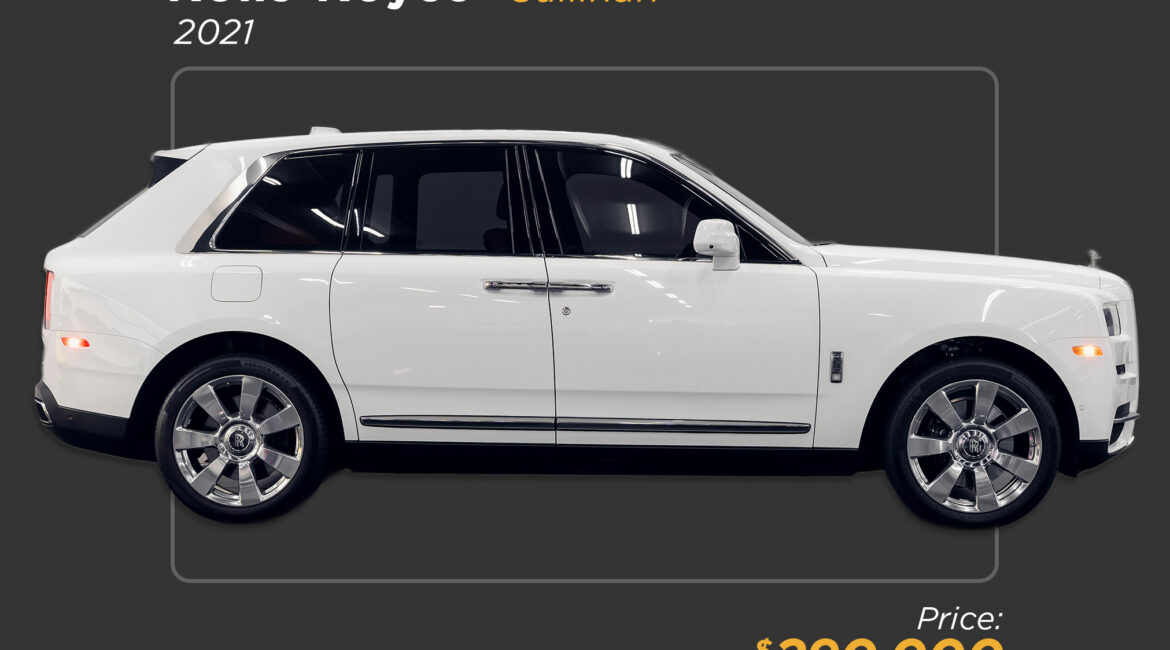 2021 white on orange Rolls Royce Cullinan for sale - mph club 290k