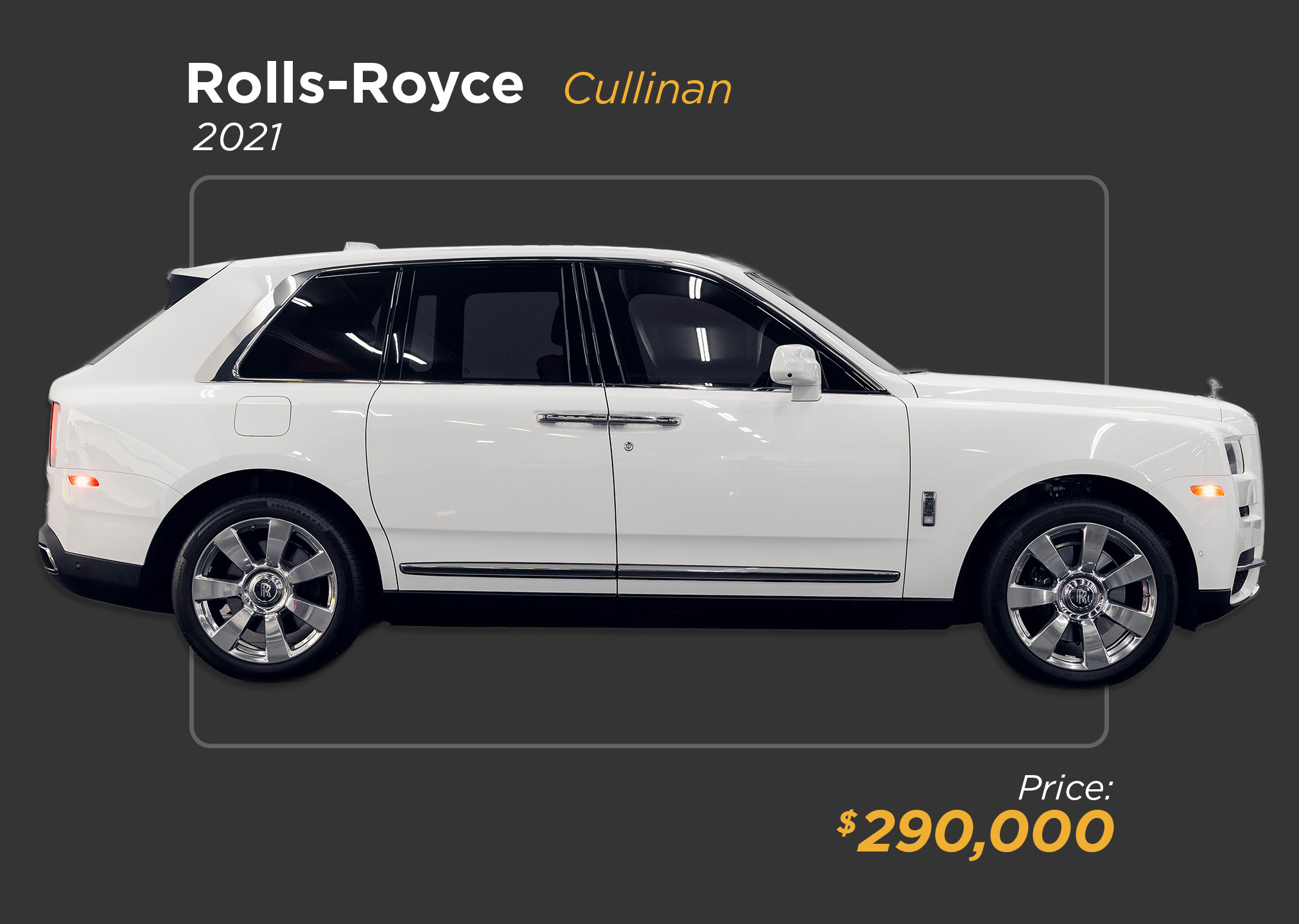 2021 white on orange Rolls Royce Cullinan for sale - mph club 290k