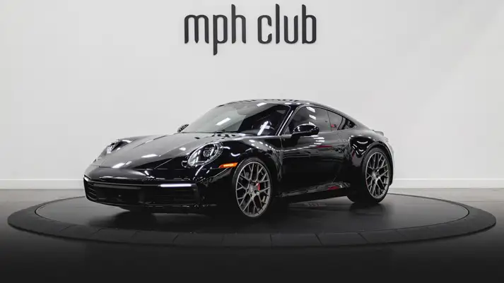 Black Porsche 911 Carrera S rental profile view rszd - mph club