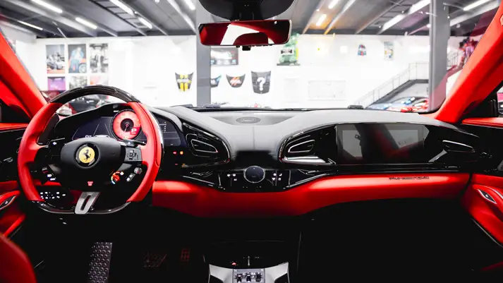Ferrari Purosangue rental dashboard view - mph club