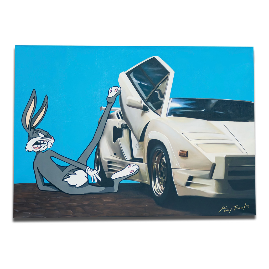 mph club art Bugs Bunny Countach by Kontty Race Art profile