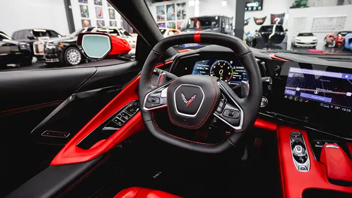 red-on-red-chevrolet-corvette-c8-for-rent-dashboard-view-mph-club