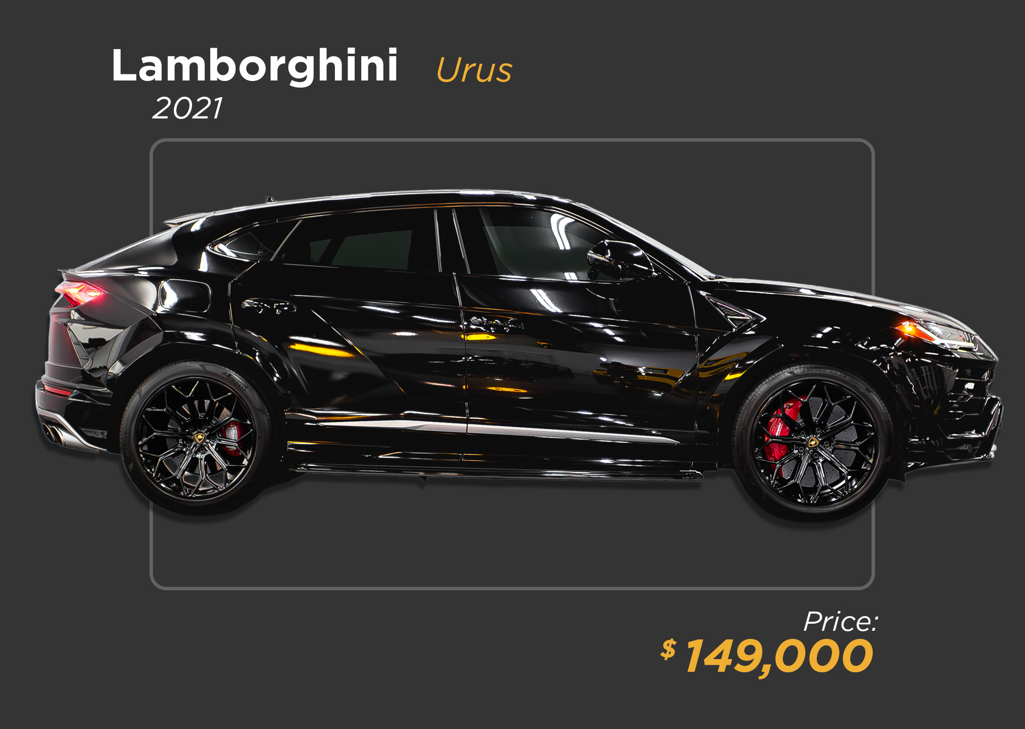 2021 black Lamborghini Urus for sale - mph club 149k