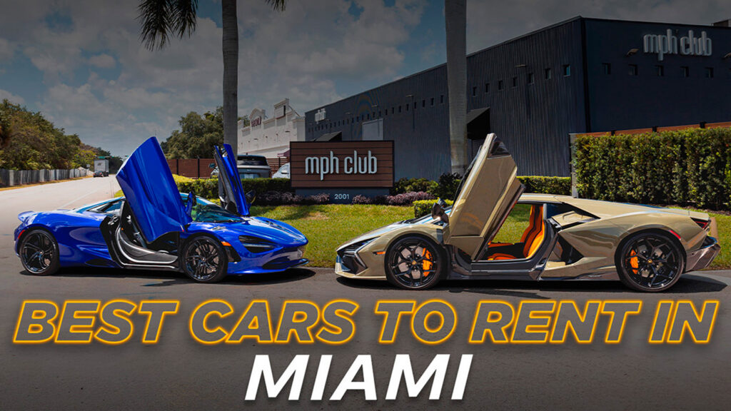 Best luxury cars to rent for a Miami weekend blog thumbnail - mph club
