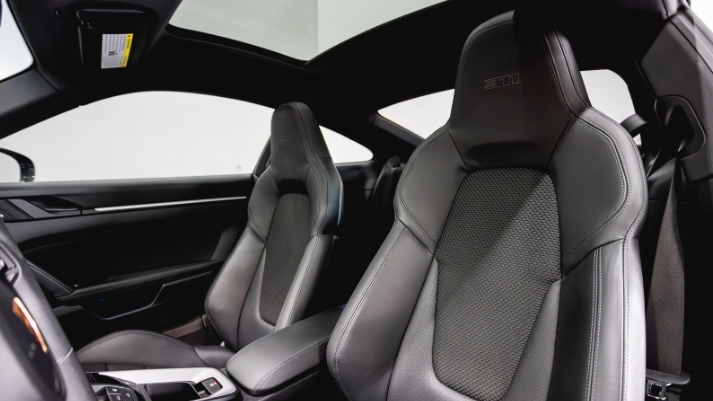 Silver Porsche 911 Carrera T rental interior view - mph club