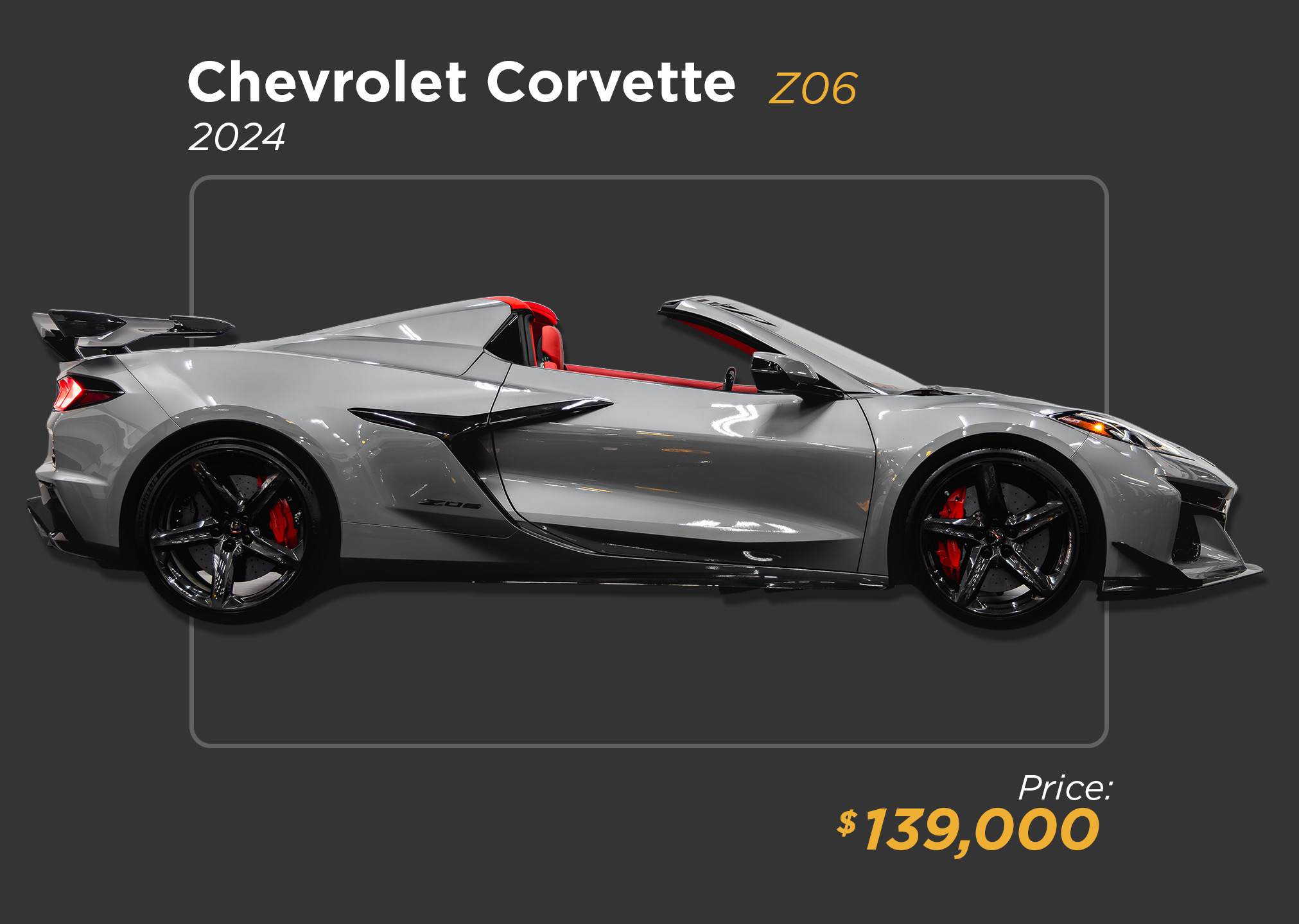 2024 grey Chevrolet Corvette Z06 for sale - mph club 139k