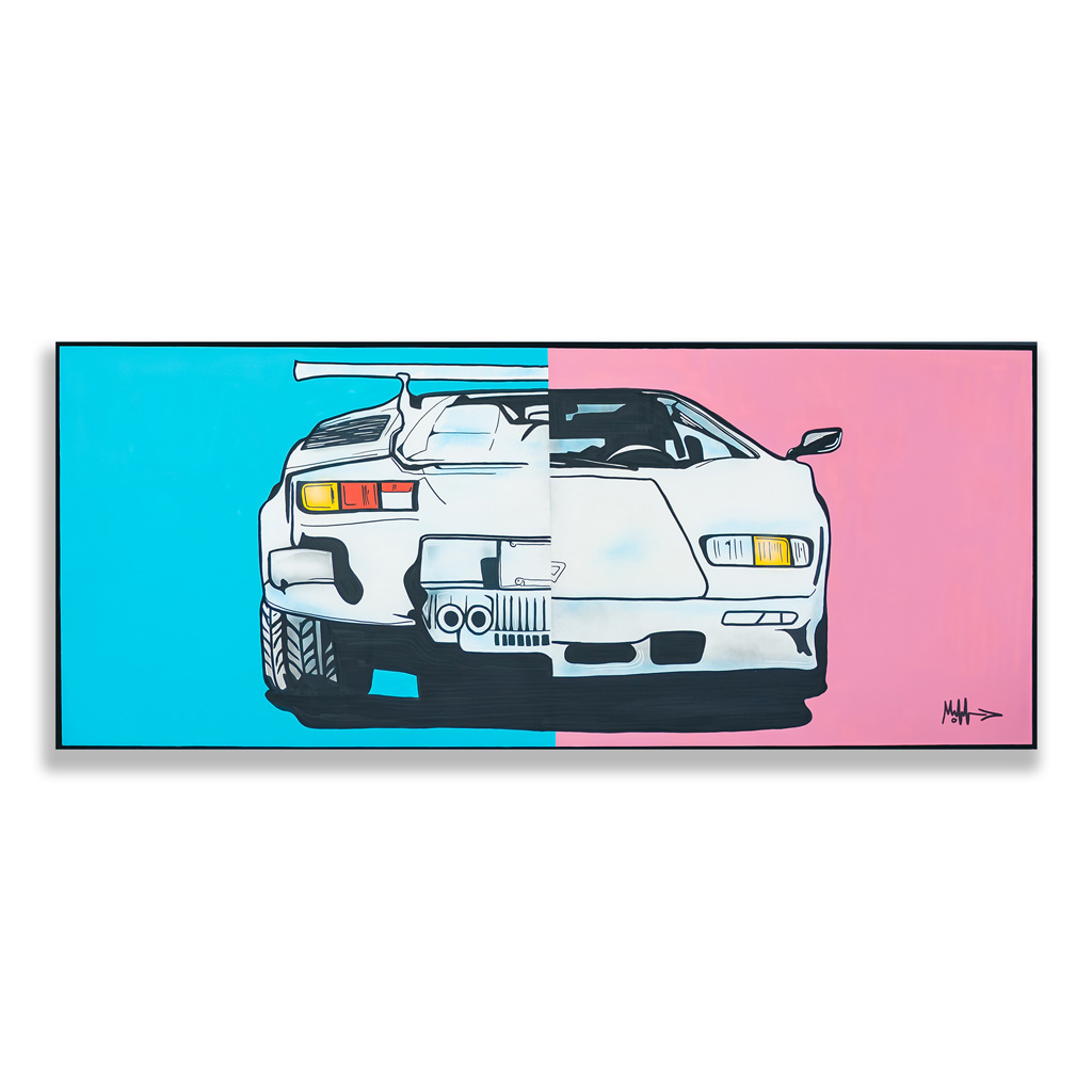 mph club art Split exotic car by Manfred Delgado profile